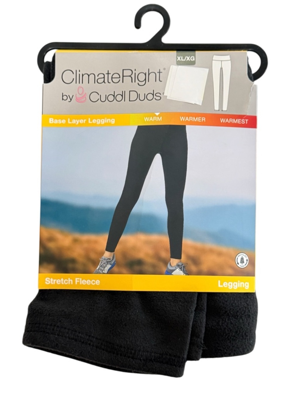 ClimateRight by Cuddl Duds Stretch Fleece Leggings Black Warm Sz XL